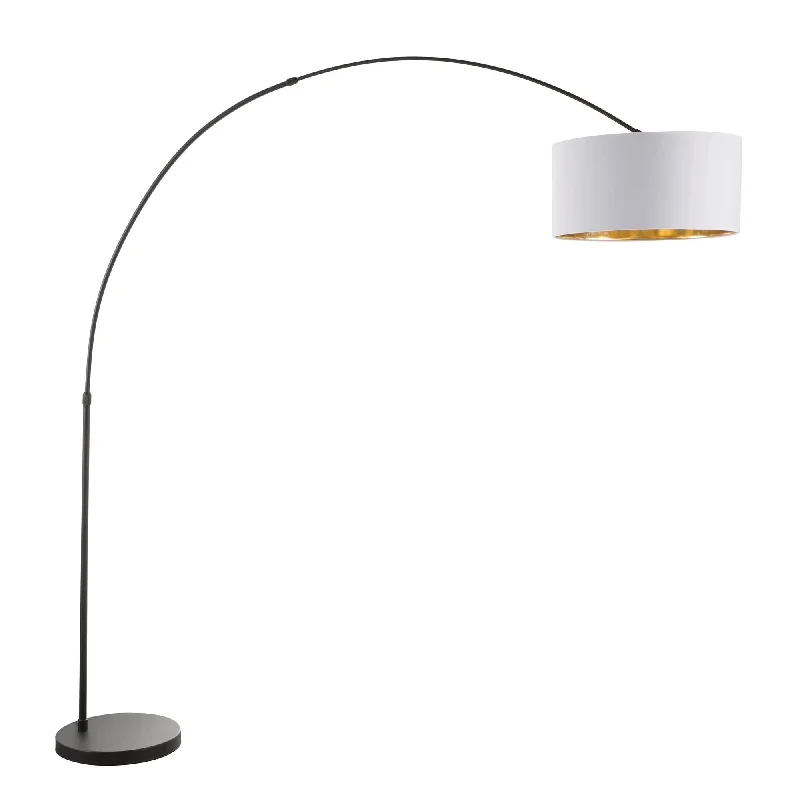 USB Charging Port Floor Lamp for Convenient Device ChargingSalon Contemporary Floor Lamp with Black Base and White Shade with Gold Accent by LumiSource USB Charging Port Floor Lamp for Convenient Device ChargingSalon Contemporary Floor Lamp with Black Base and White Shade with Gold Accent by LumiSource