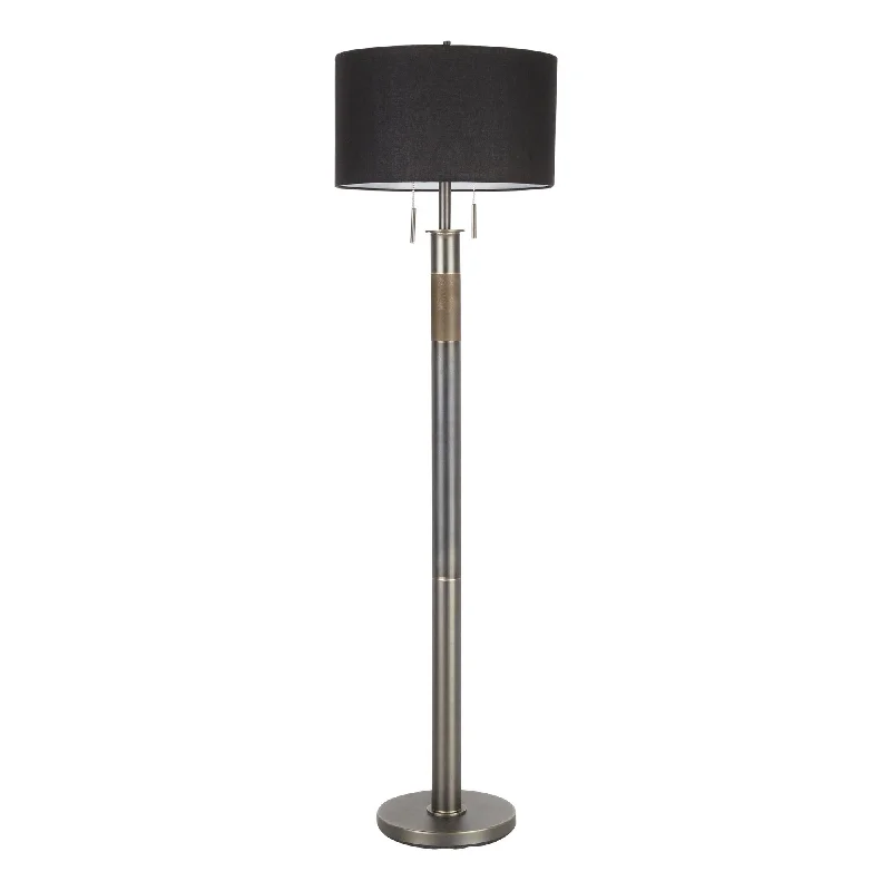 Marble Base Floor Lamp for a Touch of LuxuryTrophy Industrial Floor Lamp in Gun Metal with Black Linen Shade by LumiSource Marble Base Floor Lamp for a Touch of LuxuryTrophy Industrial Floor Lamp in Gun Metal with Black Linen Shade by LumiSource