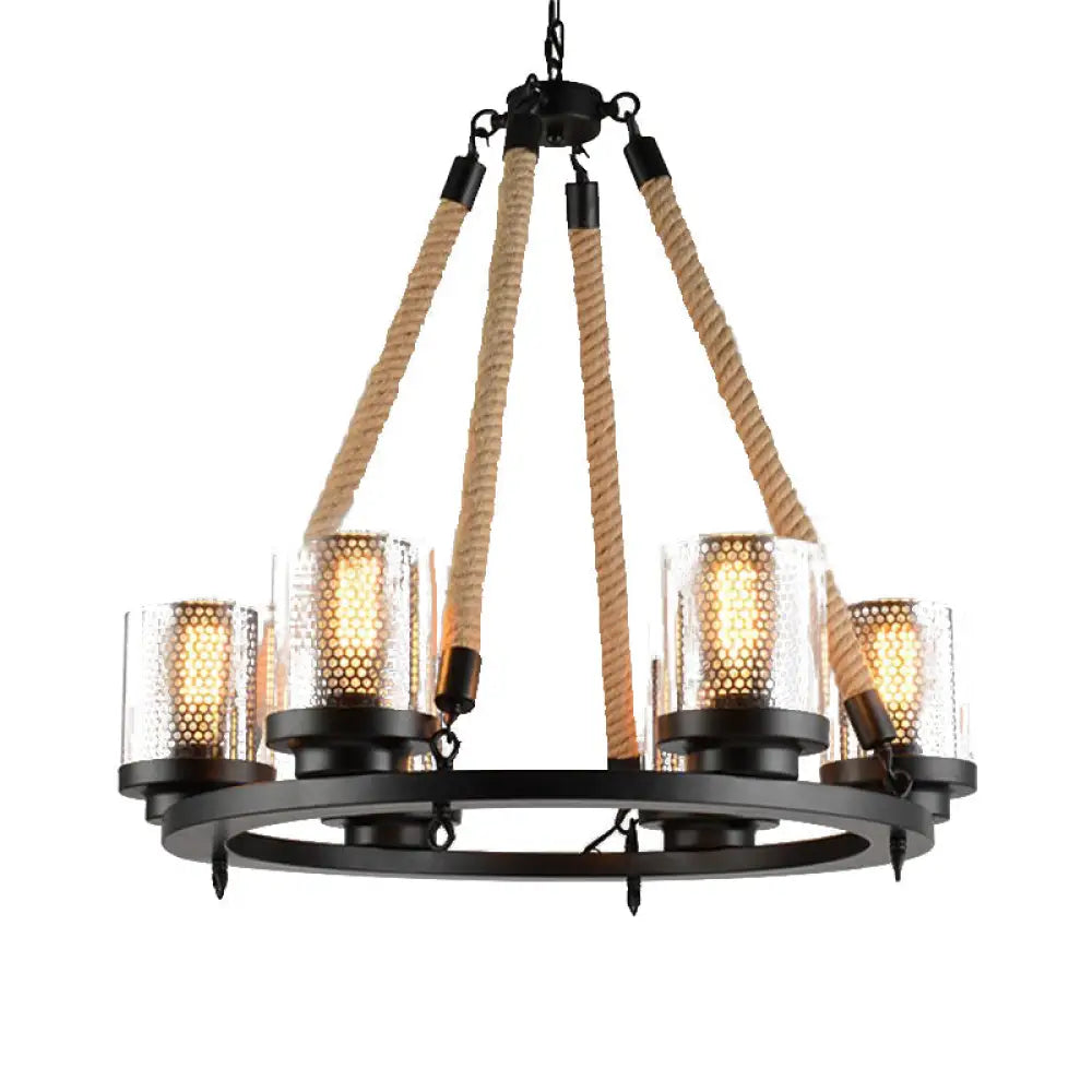 Ceiling - Mounted Chandeliers for Standard CeilingsCeiling - Mounted Chandeliers for Standard CeilingsIndustrial Metal Black Chandelier Pendant with 6/8 Lights - Stylish Ceiling Lamp for Restaurants