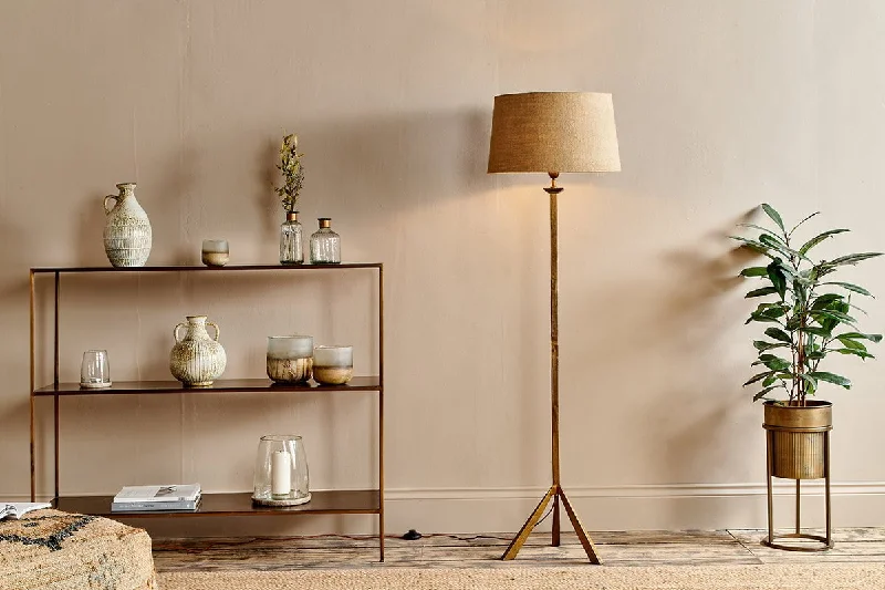 Bohemian Inspired Floor Lamp for Eclectic Home DecorSahhil Metal Tripod Floor Lamp - Antique Brass Bohemian Inspired Floor Lamp for Eclectic Home DecorSahhil Metal Tripod Floor Lamp - Antique Brass