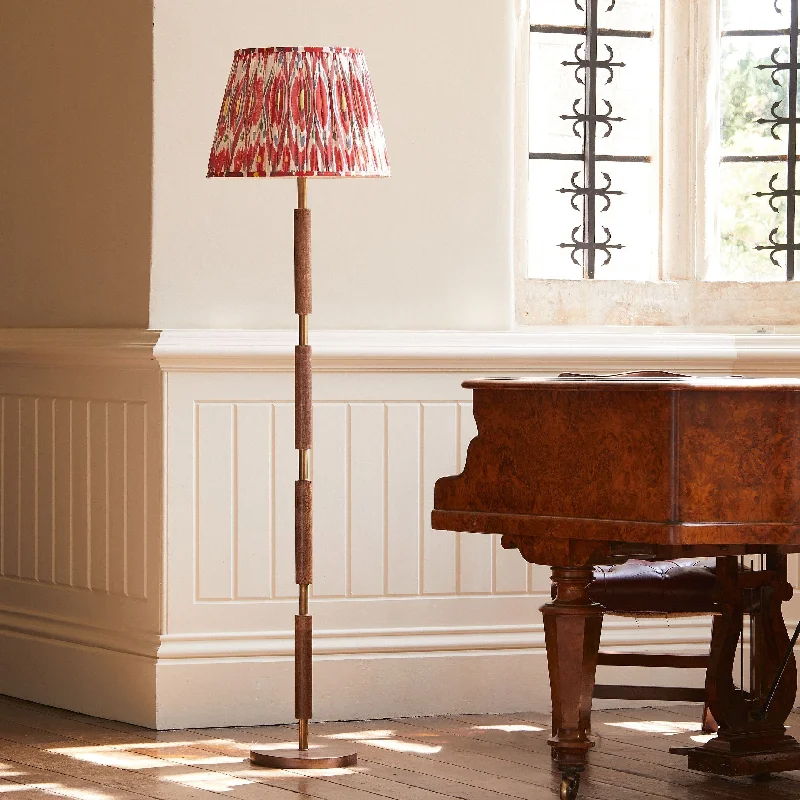 Dimmable Floor Lamp for Adjustable Lighting AmbianceSkellig floor lamp in burnt wood and brass Dimmable Floor Lamp for Adjustable Lighting AmbianceSkellig floor lamp in burnt wood and brass
