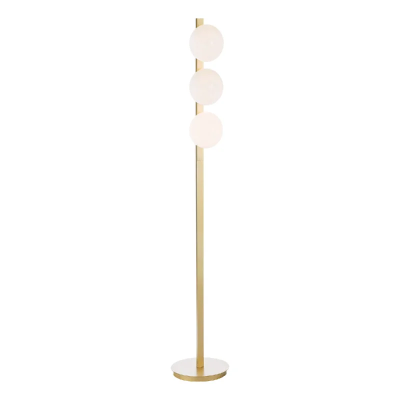 Modern Minimalist Floor Lamp for Contemporary Living RoomsTAU 3 Light Floor Lamp in Matt Gold & Opal Glass - ID 13467 Modern Minimalist Floor Lamp for Contemporary Living RoomsTAU 3 Light Floor Lamp in Matt Gold & Opal Glass - ID 13467