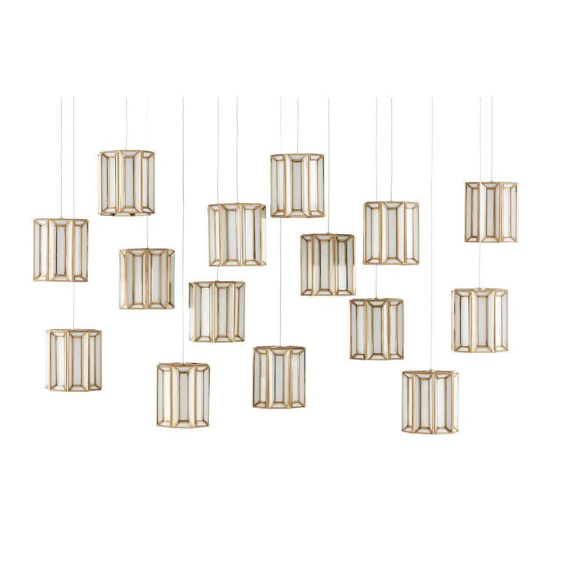 Art Nouveau Ceiling Lights with Organic, Flowing ShapesAntique Brass Daze Rectangular 15-Light Multi-Drop Pendant Art Nouveau Ceiling Lights with Organic, Flowing ShapesAntique Brass Daze Rectangular 15-Light Multi-Drop Pendant