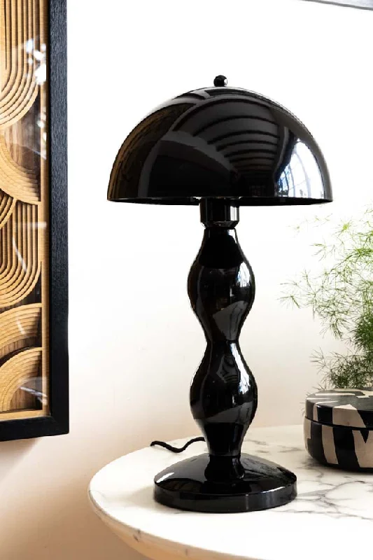 glass table lamps with a frosted surface for soft light diffusionBlack Wavy Retro Table Lamp glass table lamps with a frosted surface for soft light diffusionBlack Wavy Retro Table Lamp