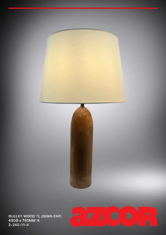 metal table lamps with a matte black finish for a sleek appearanceBullet Wood Table Lamp (Semi Tapered Shade) metal table lamps with a matte black finish for a sleek appearanceBullet Wood Table Lamp (Semi Tapered Shade)