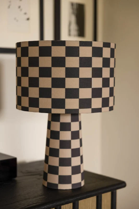 victorian style table lamps with ornate details for traditional homesCharcoal & Natural Checkerboard Table Lamp victorian style table lamps with ornate details for traditional homesCharcoal & Natural Checkerboard Table Lamp
