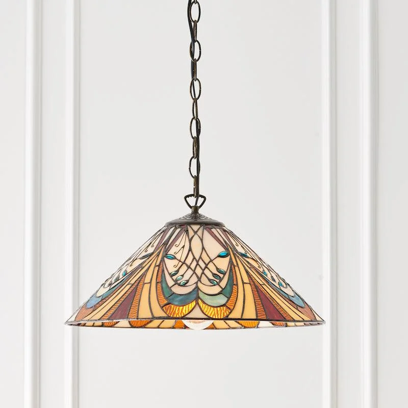 Gothic Ceiling Lights with Dark Metalwork and Pointed ArchesGothic Ceiling Lights with Dark Metalwork and Pointed ArchesHector Medium Tiffany Ceiling Light, single bulb fitting