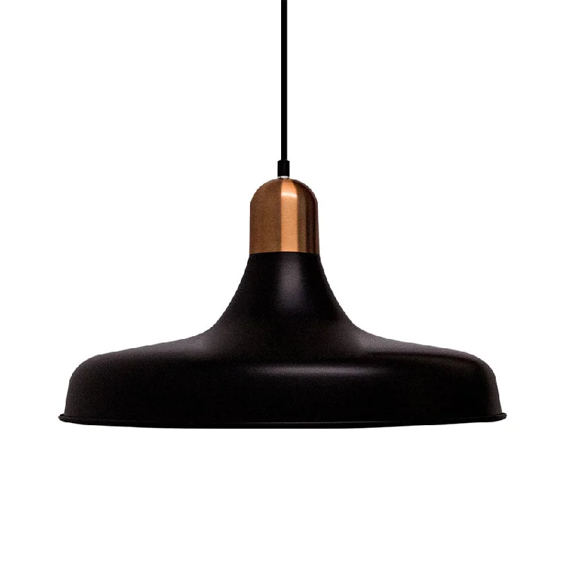 Industrial Style Ceiling Lights with Exposed Bulbs and Metal CagesIndustrial Style Ceiling Lights with Exposed Bulbs and Metal CagesIruka Aluminium Pendant Light Black and Copper