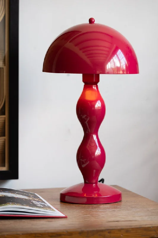 bohemian table lamps with colorful patterns for eclectic bedroomsRaspberry Red Wavy Retro Table Lamp bohemian table lamps with colorful patterns for eclectic bedroomsRaspberry Red Wavy Retro Table Lamp